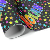 Rainbow First Name "NOLAN" + sterren Cadeaupapier (Rol Hoek)