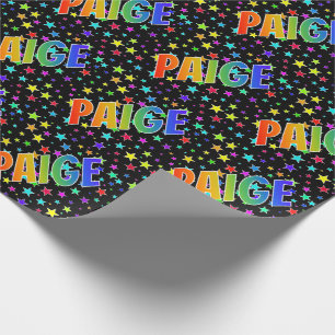 Rainbow First Name "PAIGE" + sterren Cadeaupapier