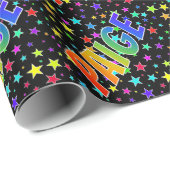 Rainbow First Name "PAIGE" + sterren Cadeaupapier (Rol Hoek)