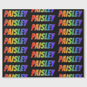 Rainbow First Name "PAISLEY"; Fun & kleurful Cadeaupapier (Vlak)
