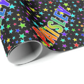 Rainbow First Name "PAISLEY" + sterren Cadeaupapier (Rol Hoek)
