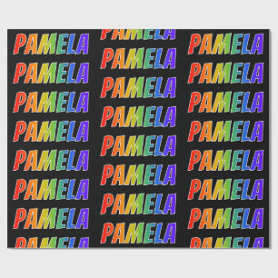 Rainbow First Name "PAMELA"; Fun en kleurrijk Cadeaupapier