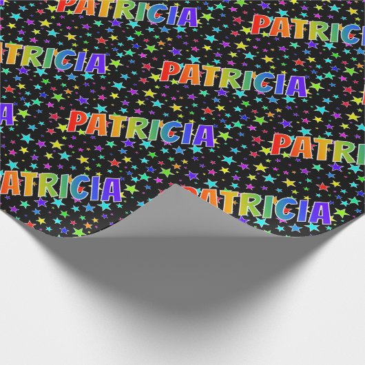 Rainbow First Name "PATRICIA" + sterren Cadeaupapier (Hoek)