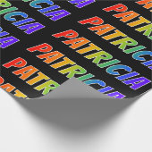 Rainbow First Name "PATRICIA"; vun & kleurrijk Cadeaupapier (Hoek)