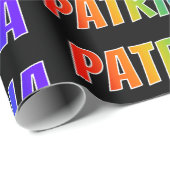 Rainbow First Name "PATRICIA"; vun & kleurrijk Cadeaupapier (Rol Hoek)