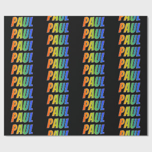 Rainbow First Name "PAUL"; vun & kleurrijk Cadeaupapier
