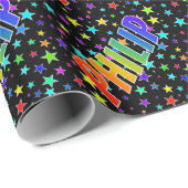 Rainbow First Name "PHILIP" + sterren Cadeaupapier (Rol Hoek)
