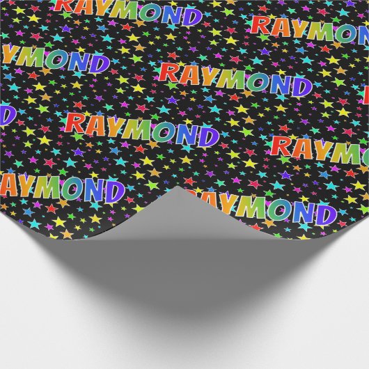 Rainbow First Name "RAYMOND" + sterren Cadeaupapier (Hoek)
