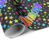 Rainbow First Name "RAYMOND" + sterren Cadeaupapier (Rol Hoek)