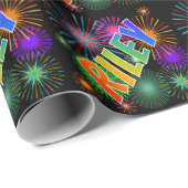 Rainbow First Name "RILEY" + Fireworks Cadeaupapier (Rol Hoek)