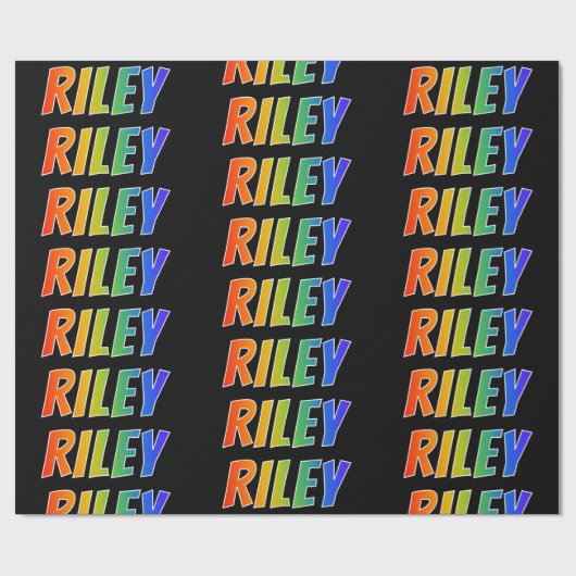 Rainbow First Name "RILEY"; Fun & kleurful Cadeaupapier (Vlak)