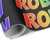 Rainbow First Name "ROBIN"; flauw & kleurrijk Cadeaupapier (Rol Hoek)