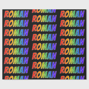 Rainbow First Name "ROMAN" (Voornaam voor regenboo Cadeaupapier