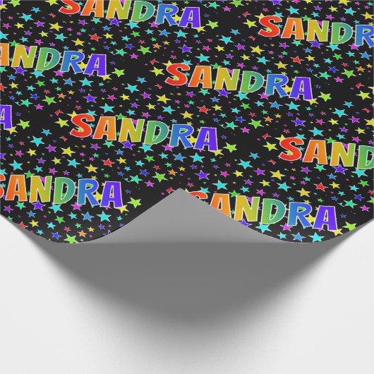 Rainbow First Name "SANDRA" + Sterren Cadeaupapier (Hoek)