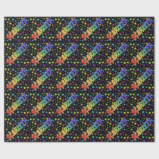 Rainbow First Name "SCARLETT" + sterren Cadeaupapier (Vlak)