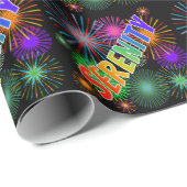 Rainbow First Name "SERENITY" + Fireworks Cadeaupapier (Rol Hoek)