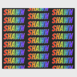 Rainbow First Name "SHAWN"; flauw & kleurrijk Cadeaupapier