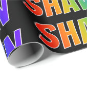 Rainbow First Name "SHAWN"; flauw & kleurrijk Cadeaupapier (Rol Hoek)