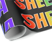 Rainbow First Name "SHEENA"; vun & kleurrijk Cadeaupapier (Rol Hoek)