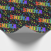 Rainbow First Name "SHEILA" + sterren Cadeaupapier (Hoek)