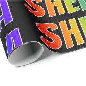 Rainbow First Name "SHEILA"; vun & kleurrijk Cadeaupapier (Rol Hoek)