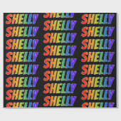 Rainbow First Name "SHELLY" (SCHELLY); flauw & kle Cadeaupapier (Vlak)