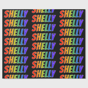 Rainbow First Name "SHELLY" (SCHELLY); flauw & kle Cadeaupapier