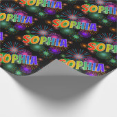 Rainbow First Name "SOPHIA" + Fireworks Cadeaupapier (Hoek)