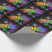 Rainbow First Name "SOPHIE" + Fireworks Cadeaupapier (Hoek)