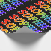 Rainbow First Name "SOPHIE"; Fun & kleurrijk Cadeaupapier (Hoek)