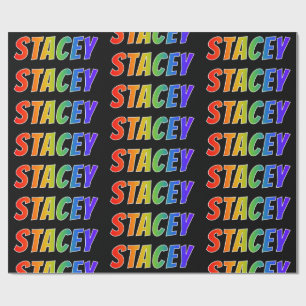 Rainbow First Name "STACEY" (Voornaam regenboogvli Cadeaupapier