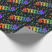Rainbow First Name "STELLA" + Sterren Cadeaupapier (Hoek)