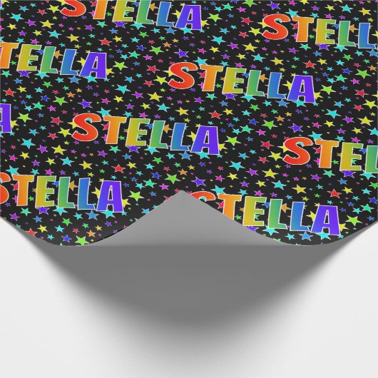 Rainbow First Name "STELLA" + Sterren Cadeaupapier (Hoek)