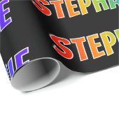 Rainbow First Name "STEPHANIE"; Fun & kleurrijk Cadeaupapier (Rol Hoek)