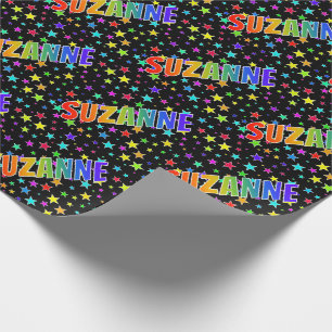 Rainbow First Name "SUZANNE" + Sterren Cadeaupapier
