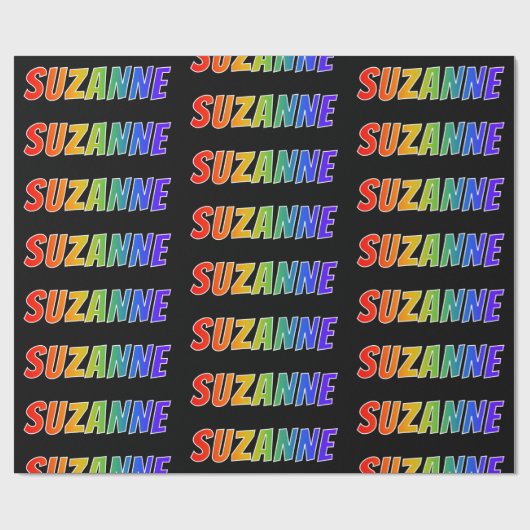 Rainbow First Name "SUZANNE" (Voornaam van de rege Cadeaupapier (Vlak)