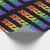Rainbow First Name "SUZANNE" (Voornaam van de rege Cadeaupapier (Hoek)