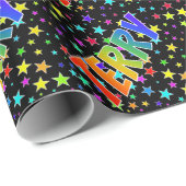 Rainbow First Name "TERRY" + sterren Cadeaupapier (Rol Hoek)
