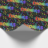 Rainbow First Name "THOMAS" + sterren Cadeaupapier (Hoek)