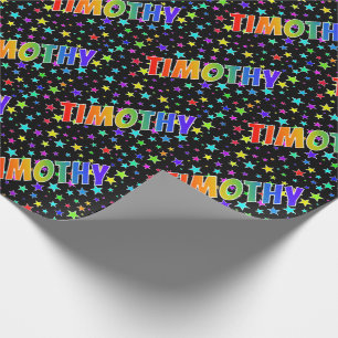 Rainbow First Name "TIMOTHY" + sterren Cadeaupapier