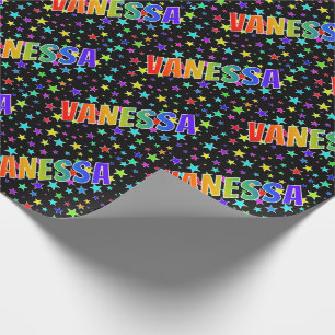 Rainbow First Name "VANESSA" + sterren Cadeaupapier