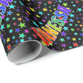 Rainbow First Name "VANESSA" + sterren Cadeaupapier (Rol Hoek)