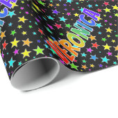 Rainbow First Name "VERONICA" + sterren Cadeaupapier (Rol Hoek)
