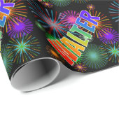 Rainbow First Name "WALTER" + Fireworks Cadeaupapier (Rol Hoek)