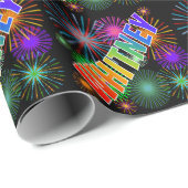 Rainbow First Name "WHITNEY" + Fireworks Cadeaupapier (Rol Hoek)