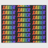 Rainbow First Name "XAVIER" (Voornaam voor regenbo Cadeaupapier (Vlak)