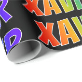 Rainbow First Name "XAVIER" (Voornaam voor regenbo Cadeaupapier (Rol Hoek)
