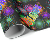 Rainbow First Name "YOLANDA" + Fireworks Cadeaupapier (Rol Hoek)