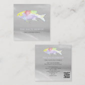 *~* RAINBOW Fish Beach Silver Sand Zee Dining Vierkante Visitekaartje (Voorkant / Achterkant)