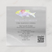 *~* RAINBOW Fish Beach Silver Sand Zee Dining Vierkante Visitekaartje (Achterkant)